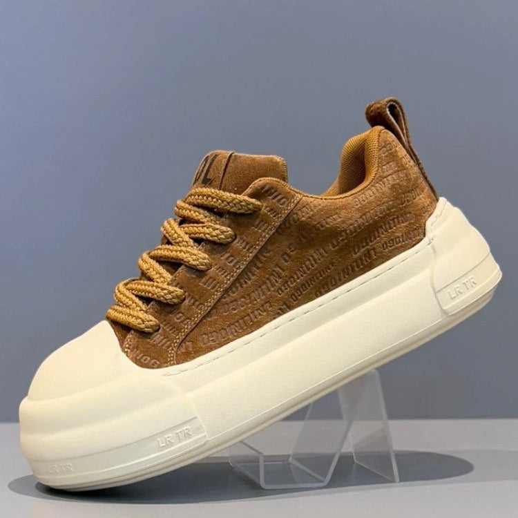 Men's Leather Platform Sneakers Breathable Versatile Men Casual Shoes Comfortable Fashion Male Running Sports Tenis Shoes Hombre
