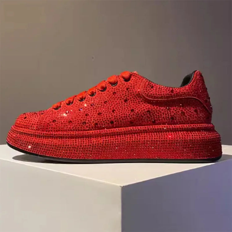 Luxury New Men Rhinestone Lace Up All Match Brand Shoes Causal Flats Loafers Sports Walking Sneakers Zapatos Hombre Vest