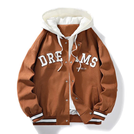 Men's Autumn New Trendy Brand All-match Student Hooded Jacket Plus Size Coats Women High Quality Varsity Baseball Uniform Jacket