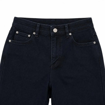 Women's Black Wide Leg Jeans, High Waist, Stretch Denim, Comfortable Loose Fit, Belt and Scarf Details, Modern Casual Style, Fashion Trousers for All Seasons, Sizes Xs-Xl，Fx1338-7