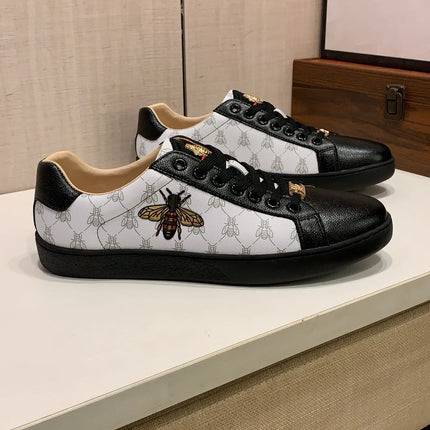 Men's Handmade Leather Sneakers Luxury Casual Comfortable Breathable All-Season Running Sports Shoes Fashionable
