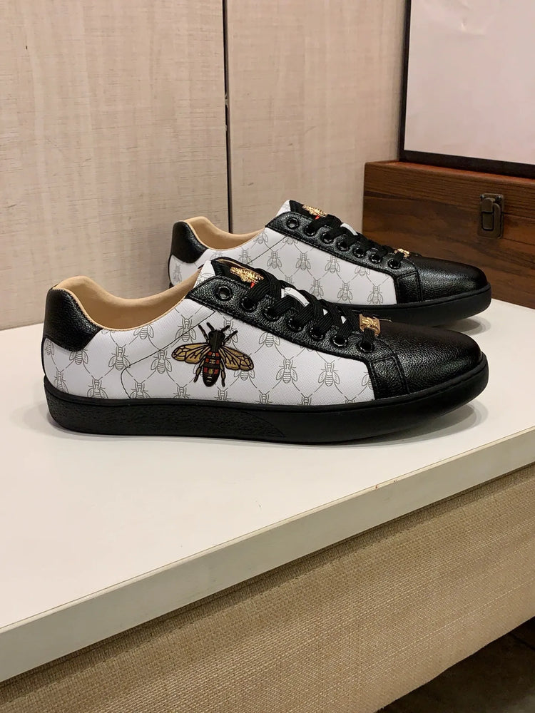 Men's Handmade Leather Sneakers Luxury Casual Comfortable Breathable All-Season Running Sports Shoes Fashionable