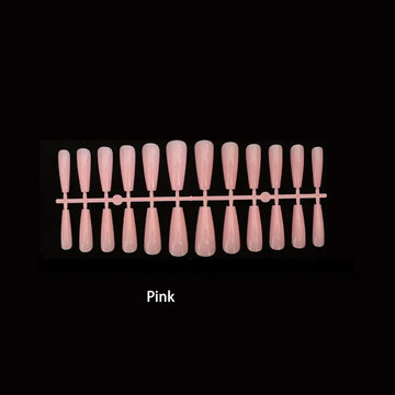 False Nail Full Cover Fake Nail Pink Glitter Wearable French Short Nails Square Head False Nail Press On Nails Manicure Tool