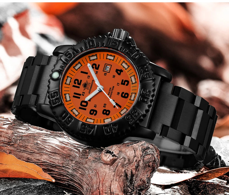 ADDIESDIVE 44mm Men's  Wrist Watch 50m Water Resistant Large Luminous Dial Date Display Stainless Steel Men's Quartz Watch