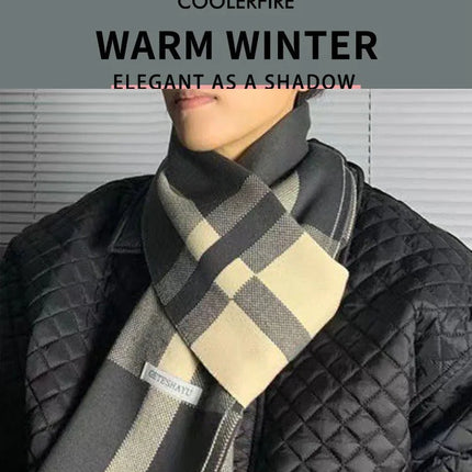 Winter Men Scarf Keep Warm Scarf Casual Fashion Brand Designers Knit Neckerchief Patchwork Wool Cashmere Scarf Shawl Wrap AC2228
