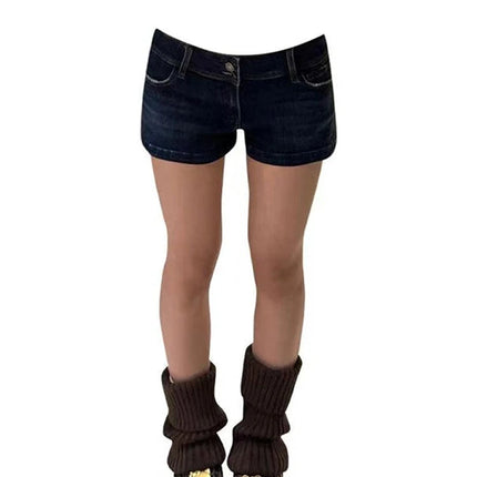2026 Summer Women Jeans Shorts Kpop Abi Japanese Y2K 2000s Gyaru Low Rise Denim Hot Pants Grunge Tide High Street Coquette Tide PlatiNum