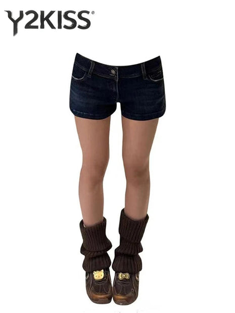 2026 Summer Women Jeans Shorts Kpop Abi Japanese Y2K 2000s Gyaru Low Rise Denim Hot Pants Grunge Tide High Street Coquette Tide PlatiNum