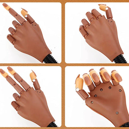 Nail Art Practice Hand Manicure Practice Finger Acrylic Nail Tips with 100pcs Fake Nails Nail Training Equipment Tools 2028