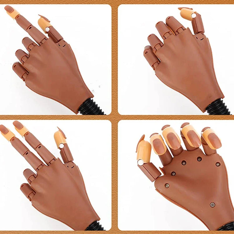 Nail Art Practice Hand Manicure Practice Finger Acrylic Nail Tips with 100pcs Fake Nails Nail Training Equipment Tools 2028
