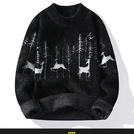 Winter new style Men's Sweater Long sleeve Letter Pattern Men Fashion Sweaters Thicken Warm Wool Pullovers Sweater