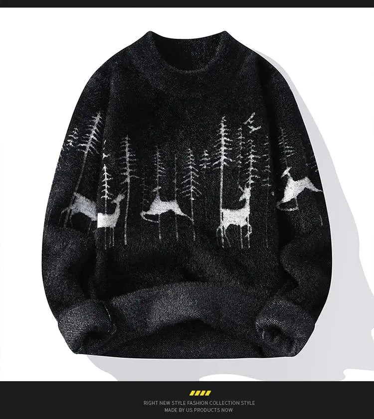 Winter new style Men's Sweater Long sleeve Letter Pattern Men Fashion Sweaters Thicken Warm Wool Pullovers Sweater