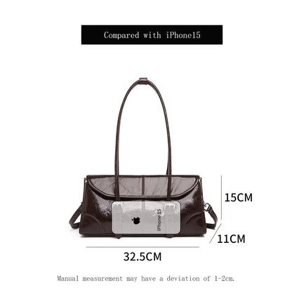 FOXER Lady's Shoulder Bag Genuine Leather Cross Body Bag 2025 Autumn Winter Large Capacity Travel Bag Commute Work Elegant