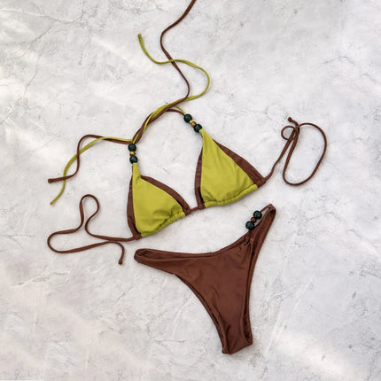 Push Up Bikini Costume da bagno sexy Donna 2025 Costumi da bagno A fascia Biquini Donna Stripe Body Taglio alto Costume da bagno Beachwear Monokini platinumshop