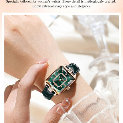 POEDAGAR Rettangolo Orologi da donna di lusso Impermeabile Data Orologio da donna in pelle Elegante orologio da polso da donna al quarzo moda Reloj regalo platinumshop