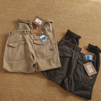 Autumn And Winter New American Retro 100% Cotton Multi-pocketed Washed Old Straight Casual Pants Loose Fashion Cargo Trousers