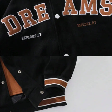 Men's Autumn New Brand All-match Student Letter Hooded Jacket Trendy Women High Quality Varsity Baseball Uniform Jacket