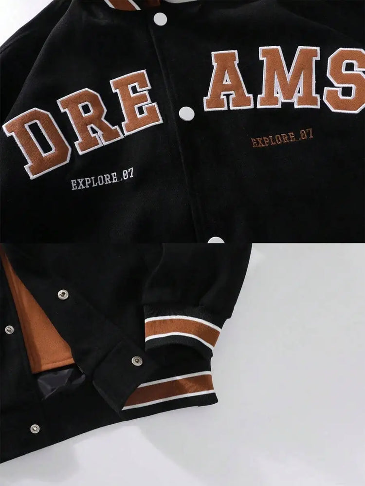 Men's Autumn New Brand All-match Student Letter Hooded Jacket Trendy Women High Quality Varsity Baseball Uniform Jacket