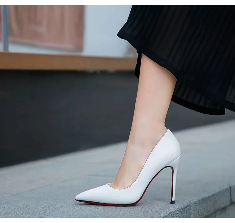 New Women's Red Shiny Bottom High Heels Luxury Pointed toe Pumps 12 cm Sexy Matte Party Wedding Shoes Elegant Woman Heeled Shoes