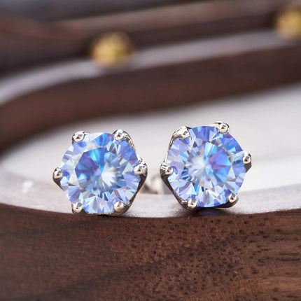 Real 1 CT D Color Moissanite Stud Earrings For Women Top Quality 925 Sterling Silver Sparkling Wedding Jewelry PlatiNum