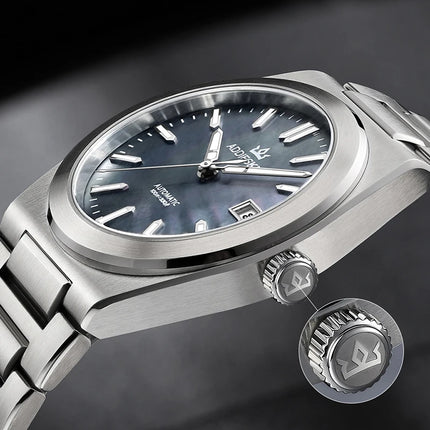 AddiesKin K008 Japan Miyota 9015 Automatic Movement 24 Jewels 28800bph 42h Power Reserve Ultra Thin 10mm Skeleton Case Back