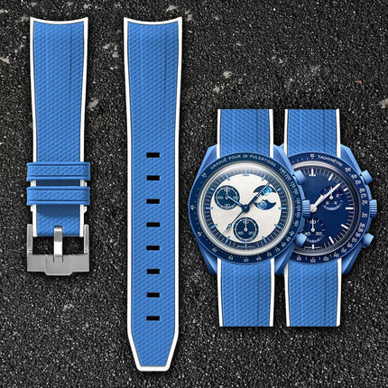 Per Omega Swatch 20mm Curva cinturino per orologio Speedmaster MoonSwatch Planet Snoopy cinturino cinturino a sgancio rapido braccialetto in gomma platinumshop
