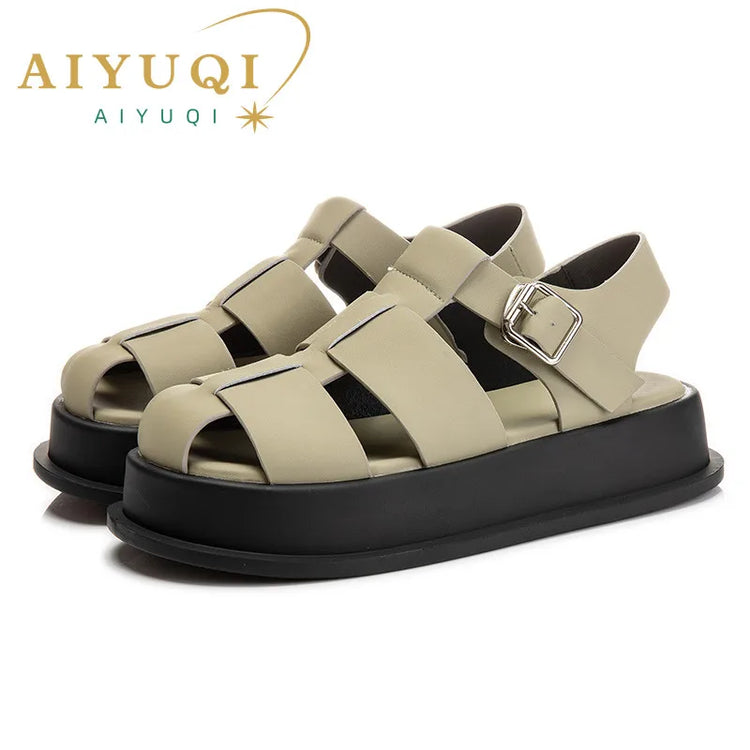 AIYUQI Sandali da Donna con Punta Chiusa, Nuovi Sandali Romani Estivi 2026, Scarpe da Donna Intrecci