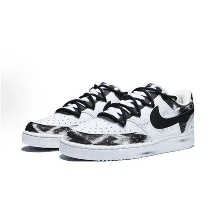 Scarpe da ginnastica personalizzate Nike Court Vision 1 Scarpe da skate basse da uomo bianche nere con motivo a inchiostro antiscivolo resistenti all'usura platinumshop