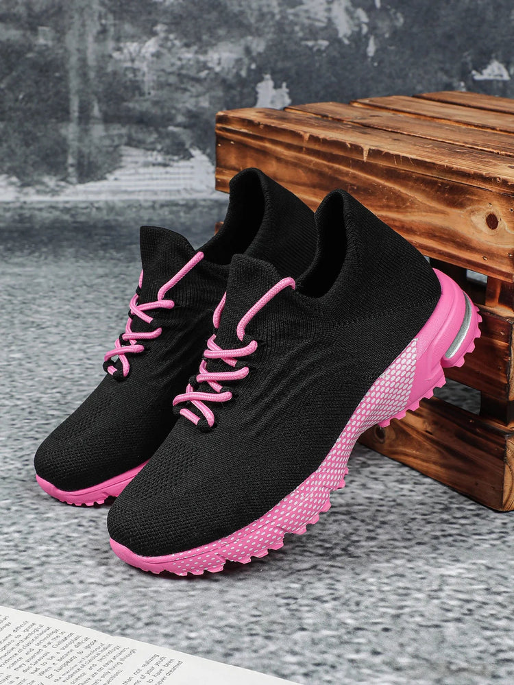 Breathable Socks Shoes Women Lightweight Knitted Casual Sneakers Non-slip Walking Footwear Outdoor Jogging Fitness Sports PlatiNum