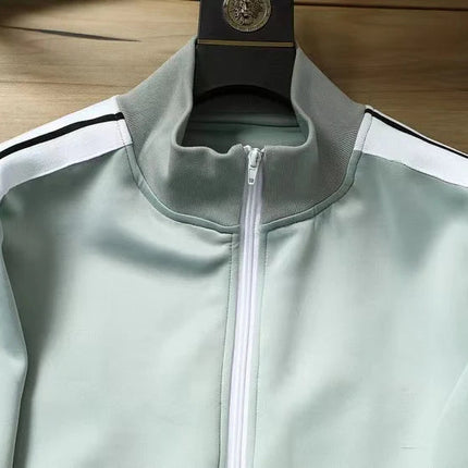 European and American new leisure sports suit men and women high-end fashion space cotton cardigan fashion two-piece large size PlatiNum