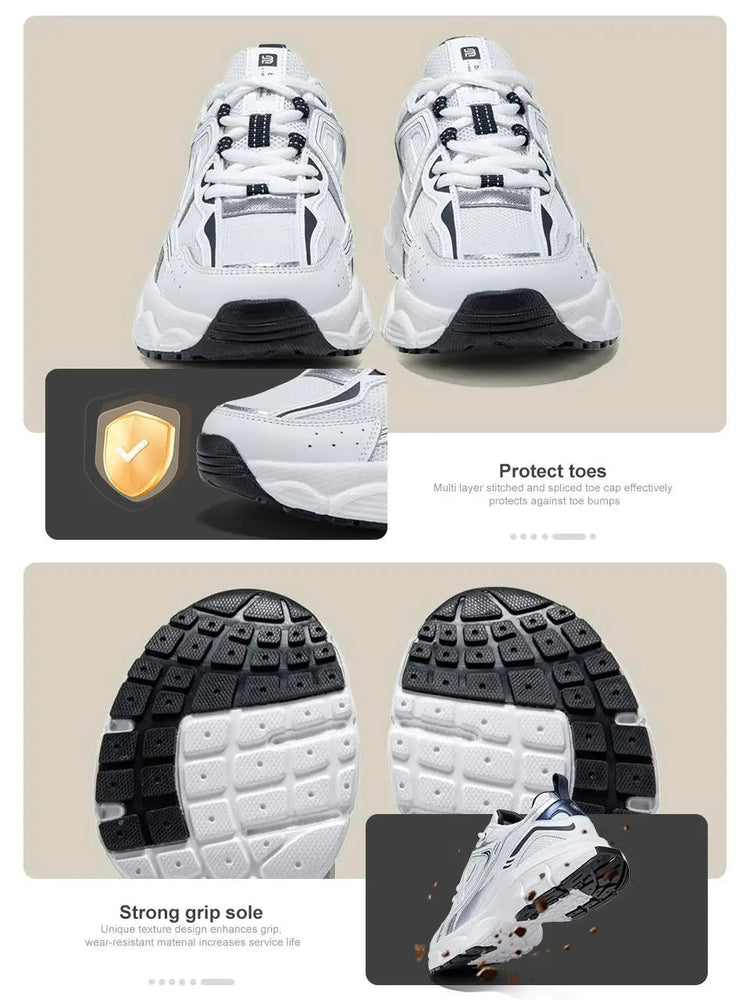 Baasploa Women Running Shoes Lightweight Breathable Sport Shoes Female Comfort White Casual Sneakers Height Increase Cushioning PlatiNum