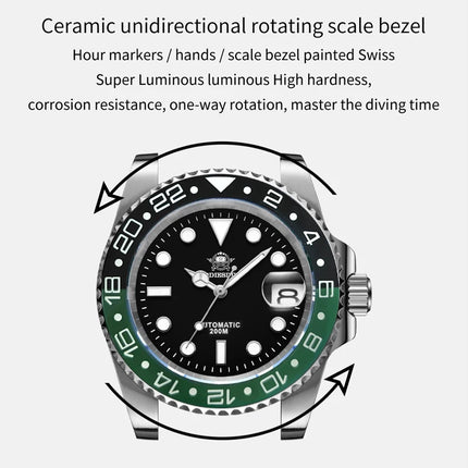 ADDIESDIVE Men's Watch NH35 Automatic Luxury Sapphire Crystal 200m Waterproof Luminous Date Stainless Watches Relogios Masculino