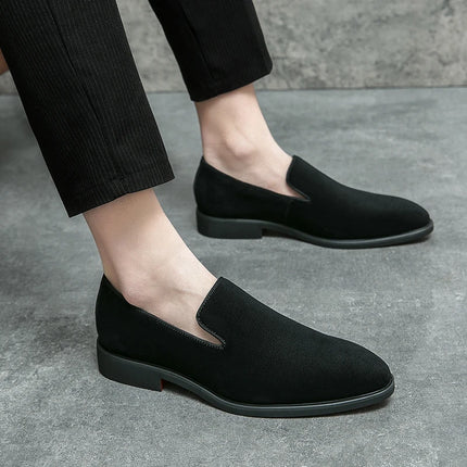 Scarpe primaverili in pelle scamosciata di marca di design italiano di lusso primaverile Scarpe eleganti da ufficio per uomo Mocassini da discoteca marroni da uomo