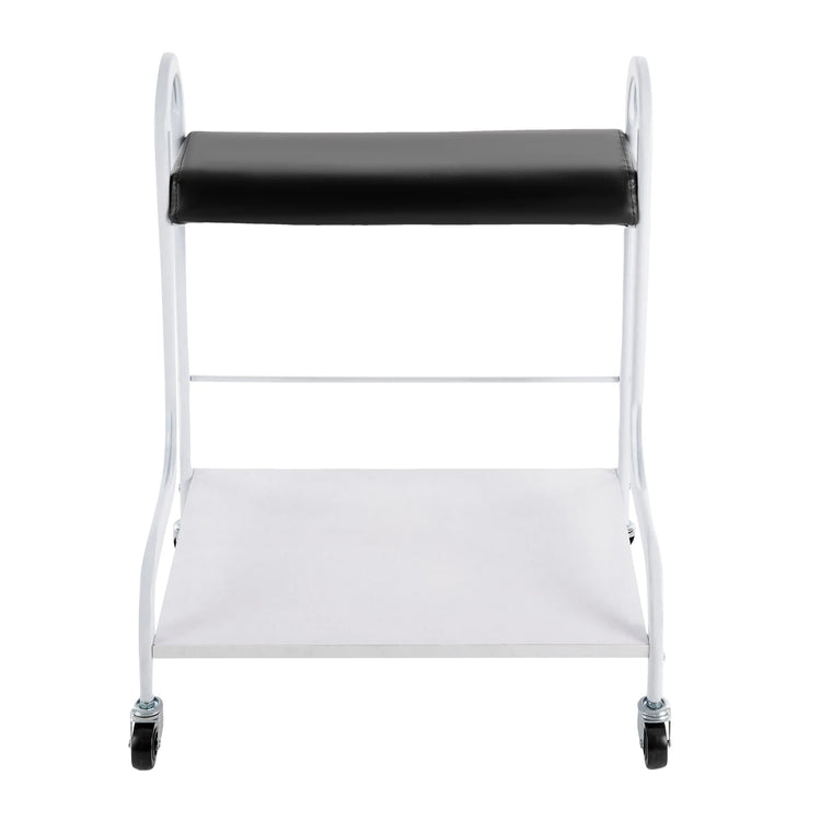 2-Tier Foot Bath Spa Trolley Cart Portable Pedicure Footrest with 4 Wheels Beauty Salon Nail Stand for Pedicures Massages Toenail Care, Load 100 kg/220.46 lbs