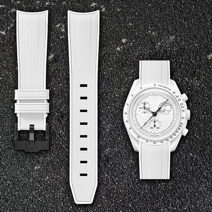 Per Omega Swatch 20mm Curva cinturino per orologio Speedmaster MoonSwatch Planet Snoopy cinturino cinturino a sgancio rapido braccialetto in gomma platinumshop