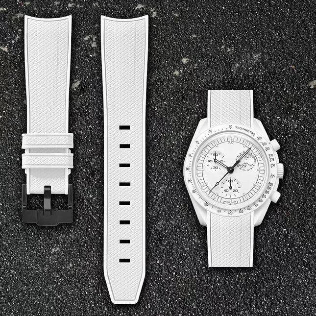 Per Omega Swatch 20mm Curva cinturino per orologio Speedmaster MoonSwatch Planet Snoopy cinturino cinturino a sgancio rapido braccialetto in gomma platinumshop