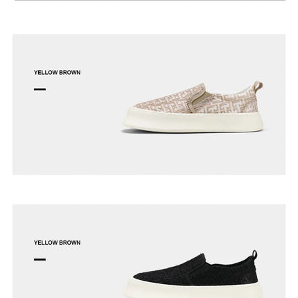 2025 Autumn New Fashion Shallow Mouth Casual Canvas Shoes for Men Breathable Comfortable Niche Design Versatile Chunky Sneakers
