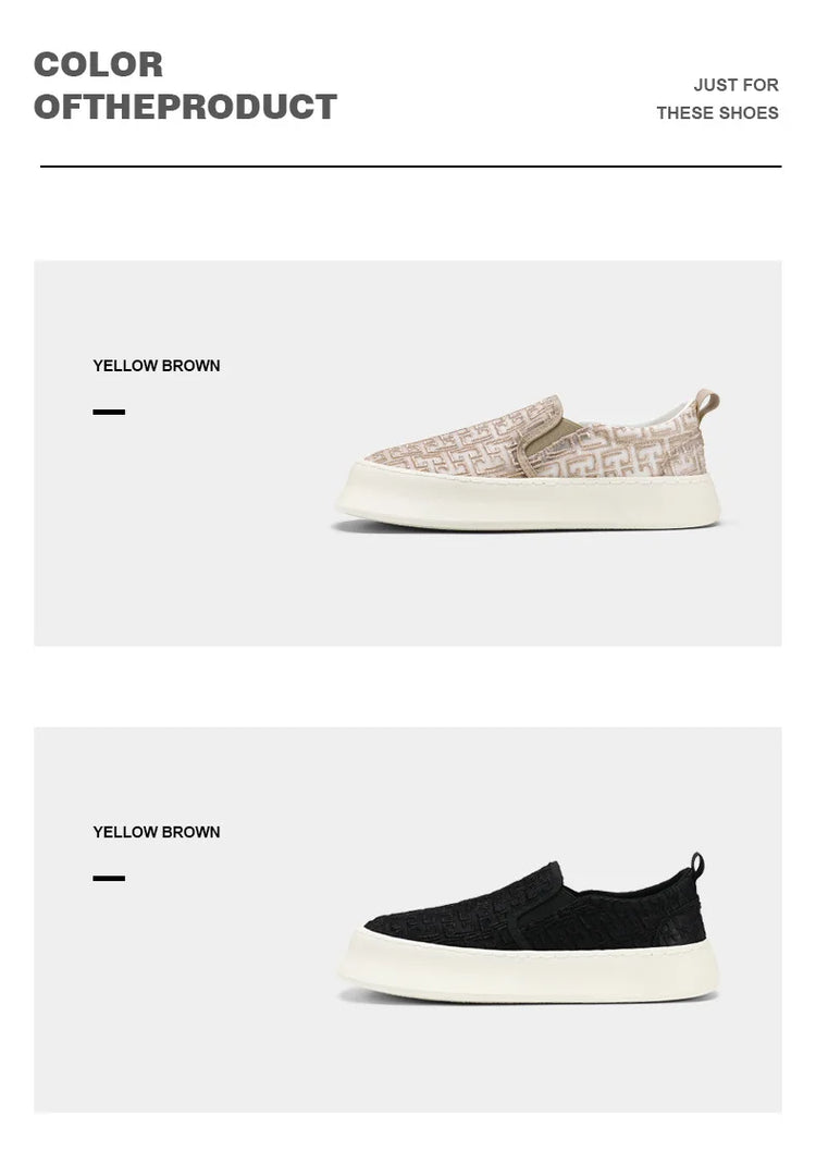 2025 Autumn New Fashion Shallow Mouth Casual Canvas Shoes for Men Breathable Comfortable Niche Design Versatile Chunky Sneakers