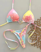 Costume da bagno bikini sexy da donna a tinta unita, due pezzi, rosso platinumshop