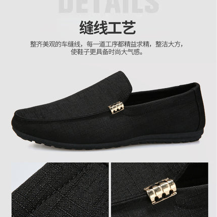 Scarpe casual da uomo in tela slip on mocassini alla moda per uomo abito di lusso scarpe da guida appartamenti formali per feste di matrimonio taglie forti