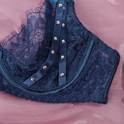 Toucheart Erotic Lingerie Lace See-through Bow Knot Decor Patchwork Body Shaping Hollow Intimate Women Flirt Hot Underwear Set