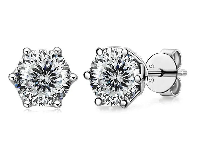 Real 1 CT D Color Moissanite Stud Earrings For Women Top Quality 925 Sterling Silver Sparkling Wedding Jewelry PlatiNum