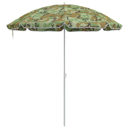 Ombrellone da spiaggia mimetico 263x263 cm, protezione UV, in metallo resistente, portatile, facile da montare, ideale per le attività all'aperto