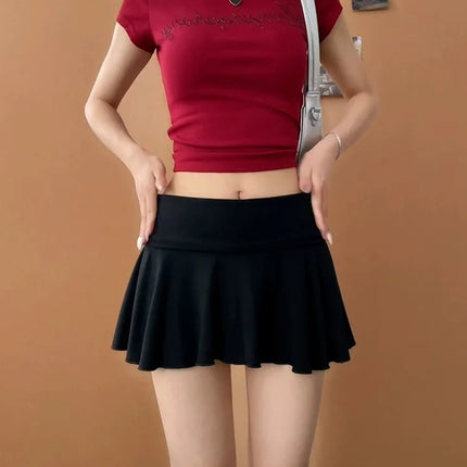 Minigonne Arricciate alla Moda con Vita Alta, Gonne Sportive Slim da Yoga per Donne, Abbigliamento Femminile Estivo Y2K Casual Anti-Esposizione