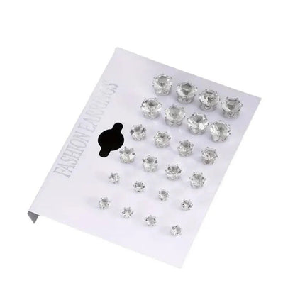 Set da 12 paia di orecchini a bottone in acciaio inossidabile color argento CZ con boccioli di pietre preziose orecchini rotondi accessori per gioielli unisex platinumshop