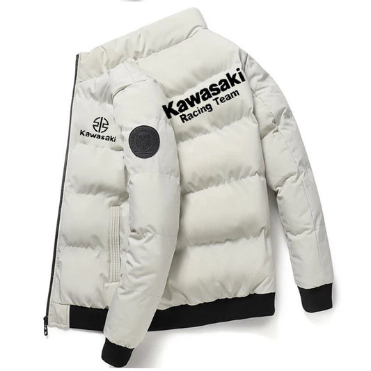 Kawasaki New Style Thick Coat, Cotton Filled Warm Jacket, Winter Casual Sport Coat, Stand Collar Windproof Jacket
