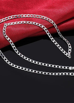 Men's 925 Sterling Silver Necklace 2/4/6/8/10/12MM 40-75cm Face Chain Necklace Lobster Clasp Men And Women Engagement Jewelry PlatiNum