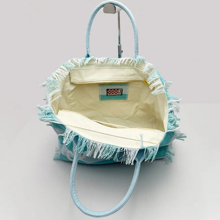 trendy brand denim embroidered shoulder bag, high-end elegant crossbody bag, luxurious handbag, new fashionable women's han PlatiNum