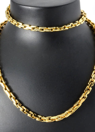 Sunny Jewelry Set Classic placcato oro collana bracciale per donna uomo Luxury Punk rame Link catene collana braccialetto regalo platinumshop