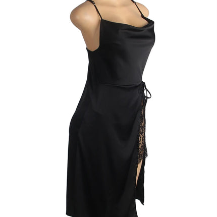 Comeondear Camicia da notte Donna sexy Curva Abito sottoveste in raso Set da notte senza schienale Pizzo Plus Size Lingerie XXXL Camicie da notte più sexy