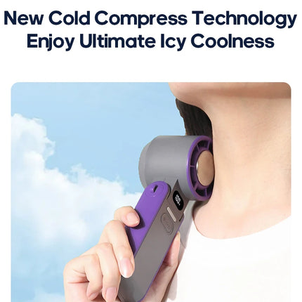 Ventilatore Portatile ad Alta Velocità con Raffreddamento Rapido, Ricaricabile 3600mAh, 100 Velocità Regolabili, Mini Ventilatore Pieghevole Turbo e Cordino